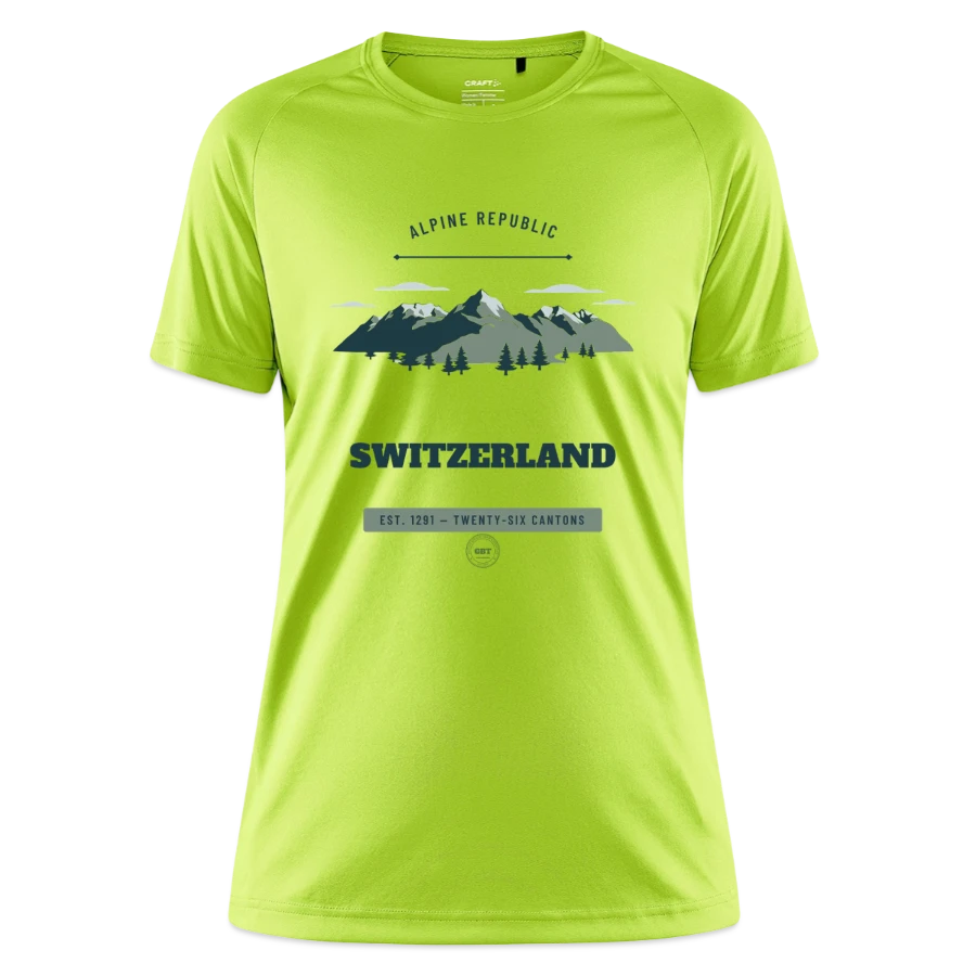 Switzerland badge on a craft core unify women's training t-shirt, flumino
