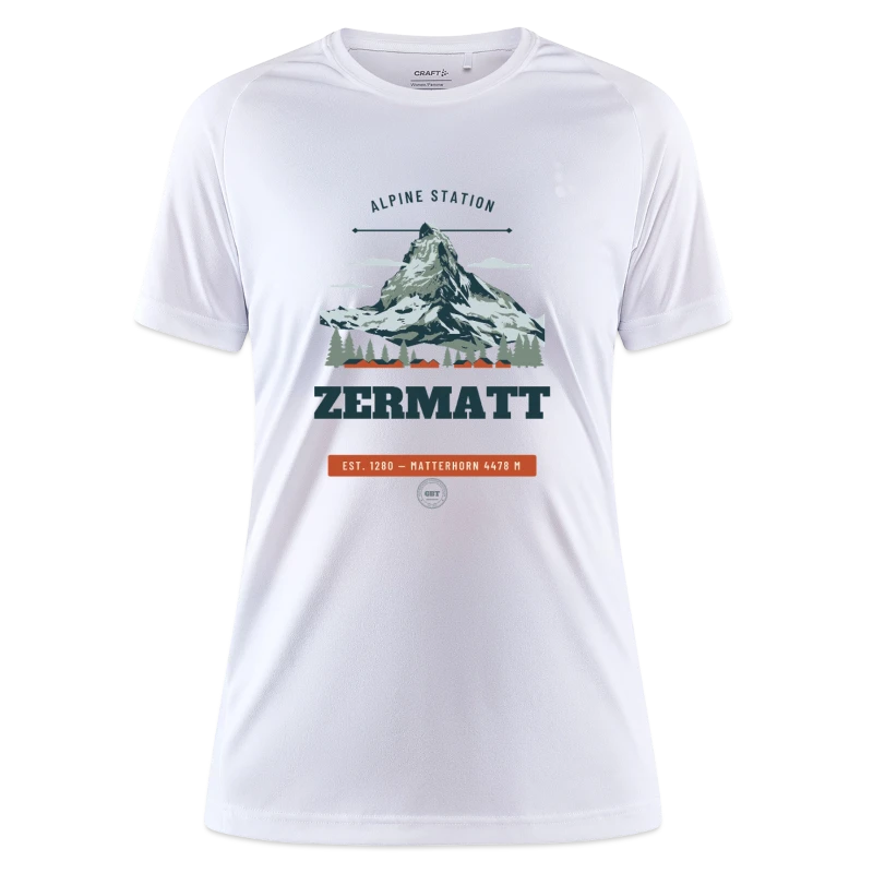 Zermatt badge on a craft core unify women's training t-shirt