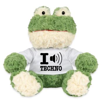 I love techno / I speaker techno - Grenouille Torge MiniFeet® - blanc - Devant