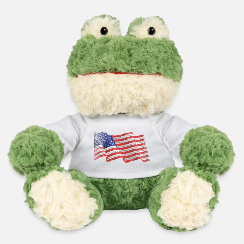 Rayures de drapeau patriotique avec texte inspirant - Grenouille Torge MiniFeet® - blanc