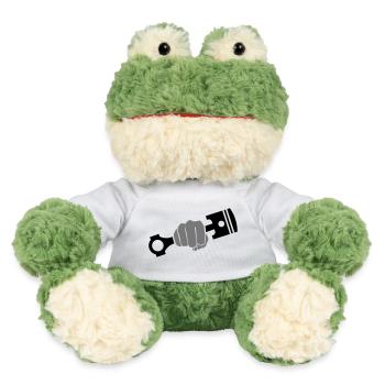 Fist holds engine piston - MiniFeet® Frog Torge - white - Front