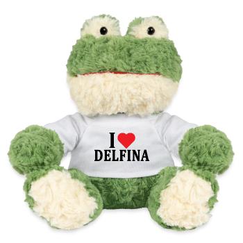 T-Shirt Ich liebe Delfina T-Shirt Geschenkidee - MiniFeet® Frosch Torge - Weiß - Vorne