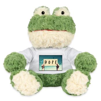 Schild - Hoffnung - MiniFeet® Frosch Torge - Weiß - Vorne