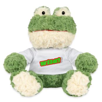 Graffiti Wortmarke Grün mit rotem Rand - MiniFeet® Frosch Torge - Weiß - Vorne