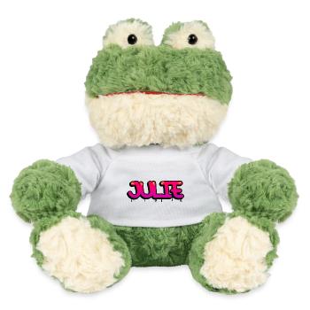 Graffiti-Name Julie - MiniFeet® Frosch Torge - Weiß - Vorne