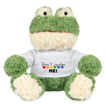 Regenbogenherzchen dont judge me schwarz - MiniFeet® Frosch Torge - Weiß - Vorne