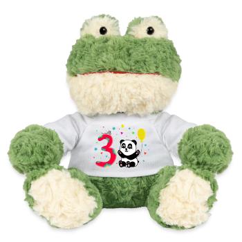 Third Birthday 3rd Year Old Panda Cute Gift - MiniFeet® Frog Torge - white - Front