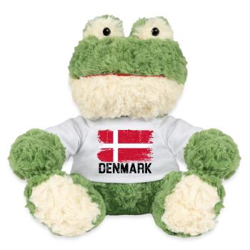 Grunge Danish Flag Brush - MiniFeet® Frog Torge - white - Front