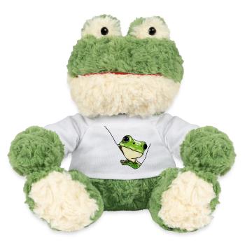 Grüner Frosch – Niedliche Illustration - MiniFeet® Frosch Torge - Weiß - Vorne