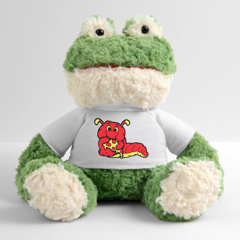 Chenille ver Happy Eating Pizza Salami Restauration rapide Grenouille Torge MiniFeet®