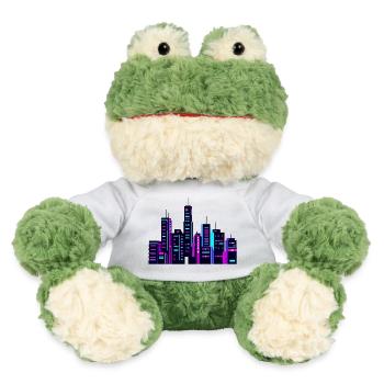 Neon City Skyline - MiniFeet® Frosch Torge - Weiß - Vorne