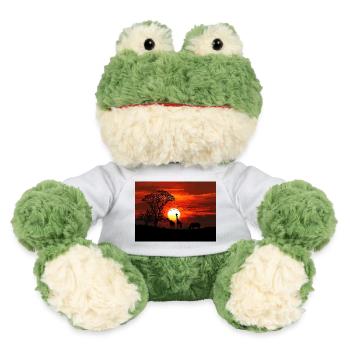 Coucher de soleil en savane africaine rétro pixel art - Grenouille Torge MiniFeet® - blanc - Devant