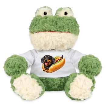 Dackel im Hot Dog - MiniFeet® Frosch Torge - Weiß - Vorne