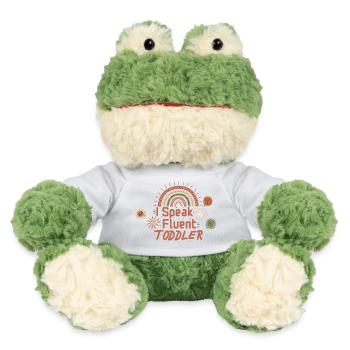 Sprich fließend Kleinkind-Regenbogen-Tee - MiniFeet® Frosch Torge - Weiß - Vorne