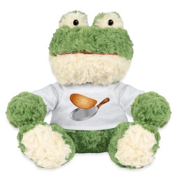 turn golden brown pancakes in the pan - MiniFeet® Frog Torge - white - Front
