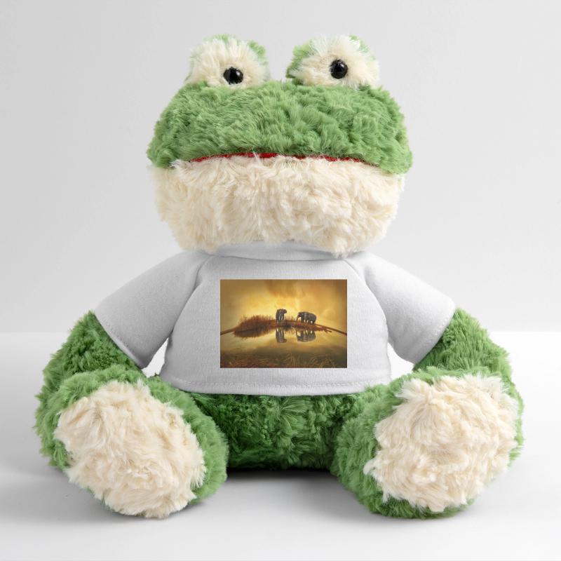 3 Grey Elephants Under Yellow Sky MiniFeet® Frog Torge