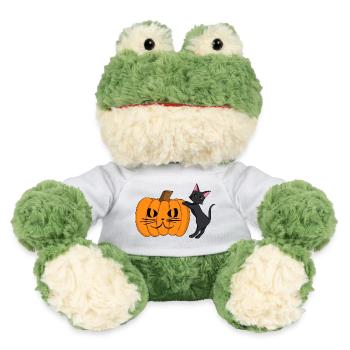 Black Cat with Pumpkin Grimace - MiniFeet® Frog Torge - white - Front