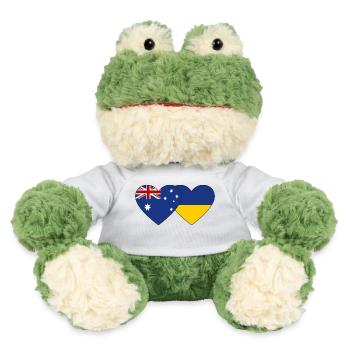 Australia Ukraine Flag Heart - MiniFeet® Frog Torge - white - Front