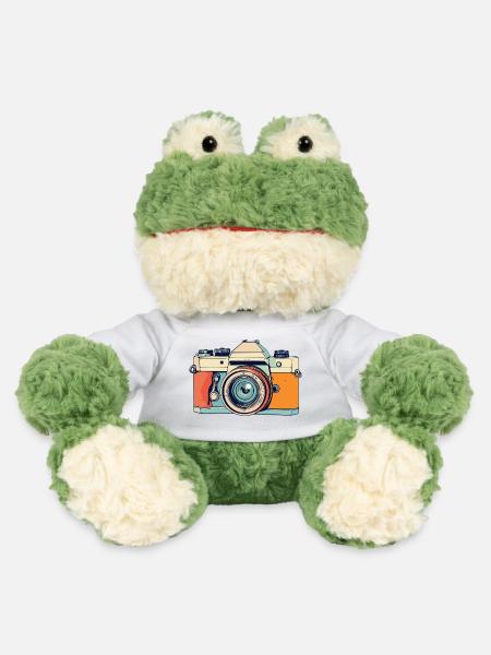 Retro Spiegelreflex Kamera Fotoaparat Illustration - MiniFeet® Frosch Torge - Weiß