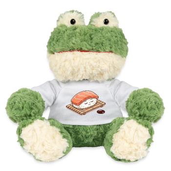 Kawaii Nigiri Sushi auf Bambus Matte - MiniFeet® Frosch Torge - Weiß - Vorne