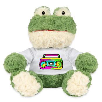 Neon Boombox Retro Pop Art - MiniFeet® Frosch Torge - Weiß - Vorne