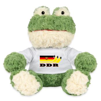 DDR Flaggen Design / Geschenk - MiniFeet® Frosch Torge - Weiß - Vorne