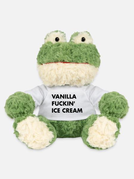 Vanille Eis - schwarzer Schriftzug - MiniFeet® Frosch Torge - Weiß