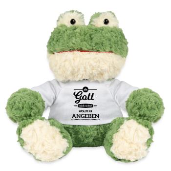 als Gott mich schuf wollte er angeben Spruch - MiniFeet® Frosch Torge - Weiß - Vorne