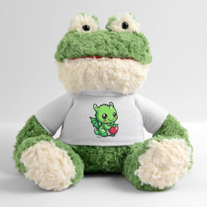 Ein kleiner süßer Drache mit einer Erdbeere MiniFeet® Frosch Torge
