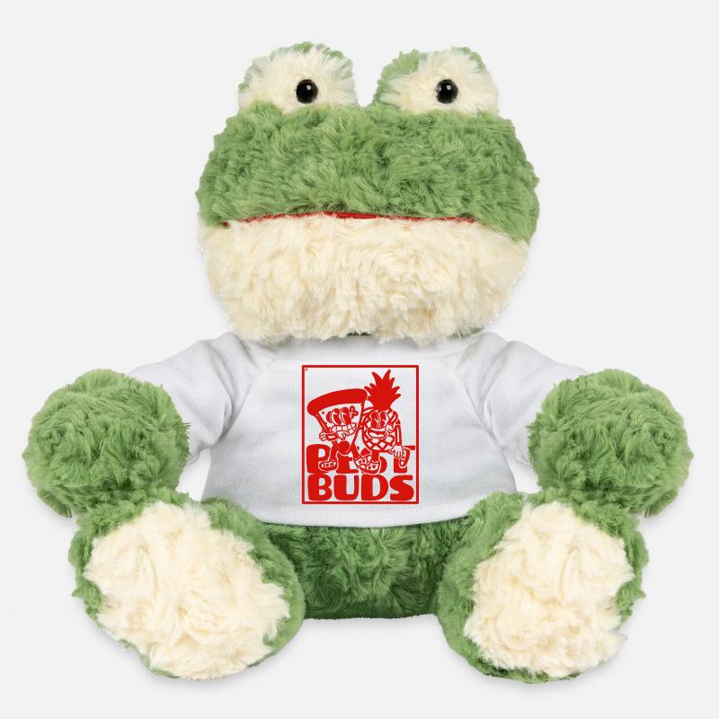 Retro Maskottchen Ananas Pizza - MiniFeet® Frosch Torge - Weiß