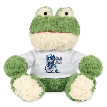 Katzen Fahrrad Design mit Spruch für Radfahrende - MiniFeet® Frosch Torge - Weiß - Vorne