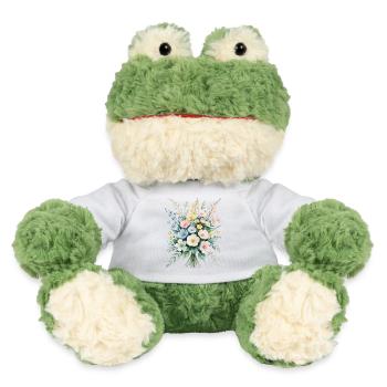 Pastellblumenstrauß Aquarell Bouquet - MiniFeet® Frosch Torge - Weiß - Vorne
