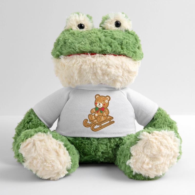 Cute gingerbread teddy bear on nostalgic sleigh MiniFeet® Frog Torge