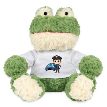 Polizeibeamter vor Blauem Wagen - MiniFeet® Frosch Torge - Weiß - Vorne