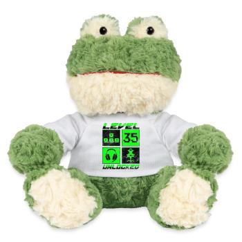 Geburtstag Geschenk Level Unlocked 35 Jahre - MiniFeet® Frosch Torge - Weiß - Vorne