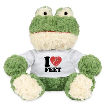 I Love Feet - Fuß - Fußpflege - Füße - Spruch - MiniFeet® Frosch Torge - Weiß - Vorne