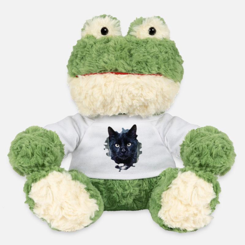 black cat chat noir - Grenouille Torge MiniFeet® - blanc