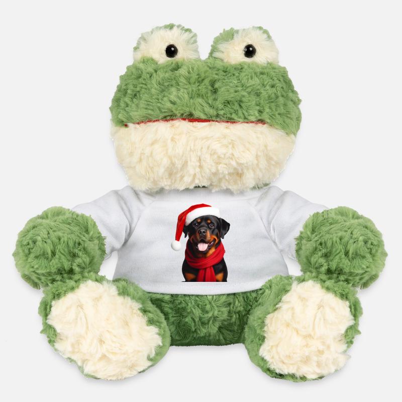 Rottweiler Joyeux Noël - Grenouille Torge MiniFeet® - blanc