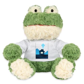 Abstract Minimalist House in Blue - MiniFeet® Frog Torge - white - Front