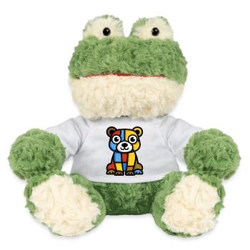 Farbenfrohe, stilisierte Darstellung eines Bären - MiniFeet® Frosch Torge - Weiß - Vorne