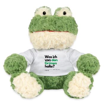 Motto - Was ich von den Grünen halte ? - MiniFeet® Frosch Torge - Weiß - Vorne