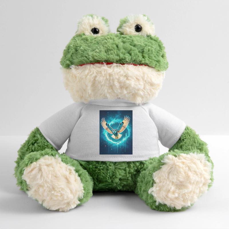 Eine leuchtende Eule schwebt durch strahlende Strahlen aus Gol MiniFeet® Frosch Torge