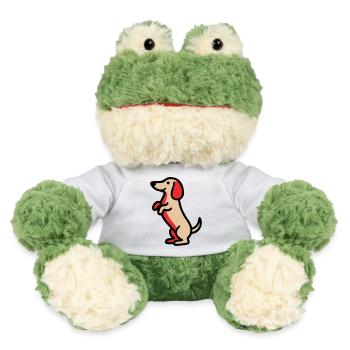 Süßer Dackel Hund Männchen Comic - MiniFeet® Frosch Torge - Weiß - Vorne