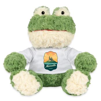 Insigne de voyage vintage de Marseille Notre Dame - Grenouille Torge MiniFeet® - blanc - Devant