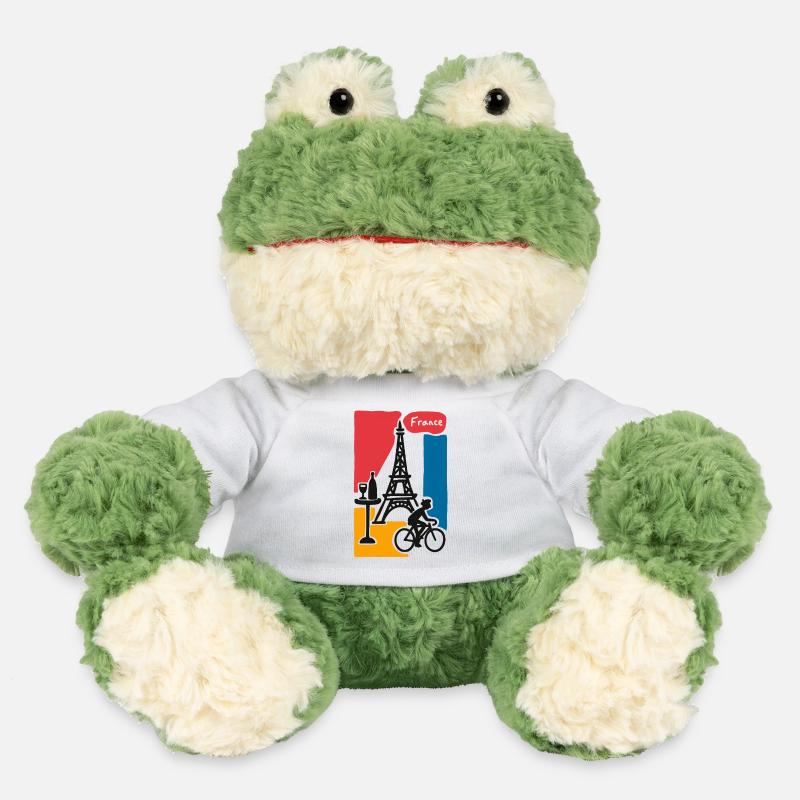 France Graphic: Eiffel Tower and Bicycle - MiniFeet® Frog Torge - white