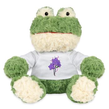 Fleur pourpre avec des aspects rose violet - Grenouille Torge MiniFeet® - blanc - Devant