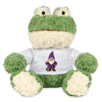 Gnom mit Spaten – violett - MiniFeet® Frosch Torge - Weiß - Vorne