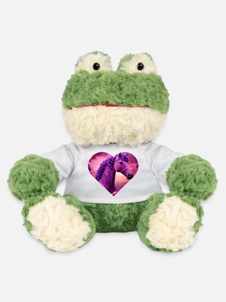 Pferd mit lila Blüten - MiniFeet® Frosch Torge - Weiß