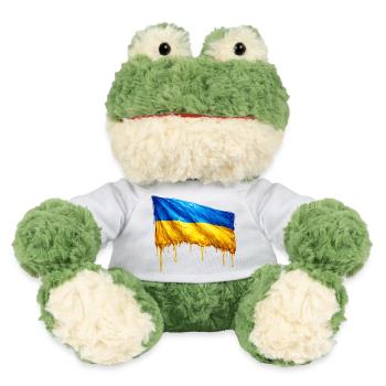 Drapeau ukrainien dégoulinant - Grenouille Torge MiniFeet® - blanc - Devant
