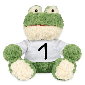 1 Nummer eins Zahl schwarz Geburtstag - MiniFeet® Frosch Torge - Weiß - Vorne